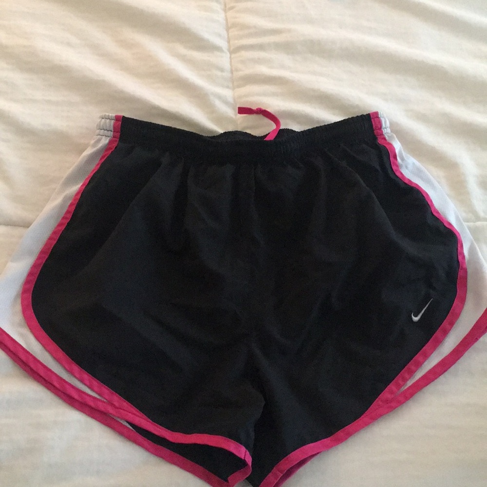 Nike dri-fit shorts. Black with pink. Size M